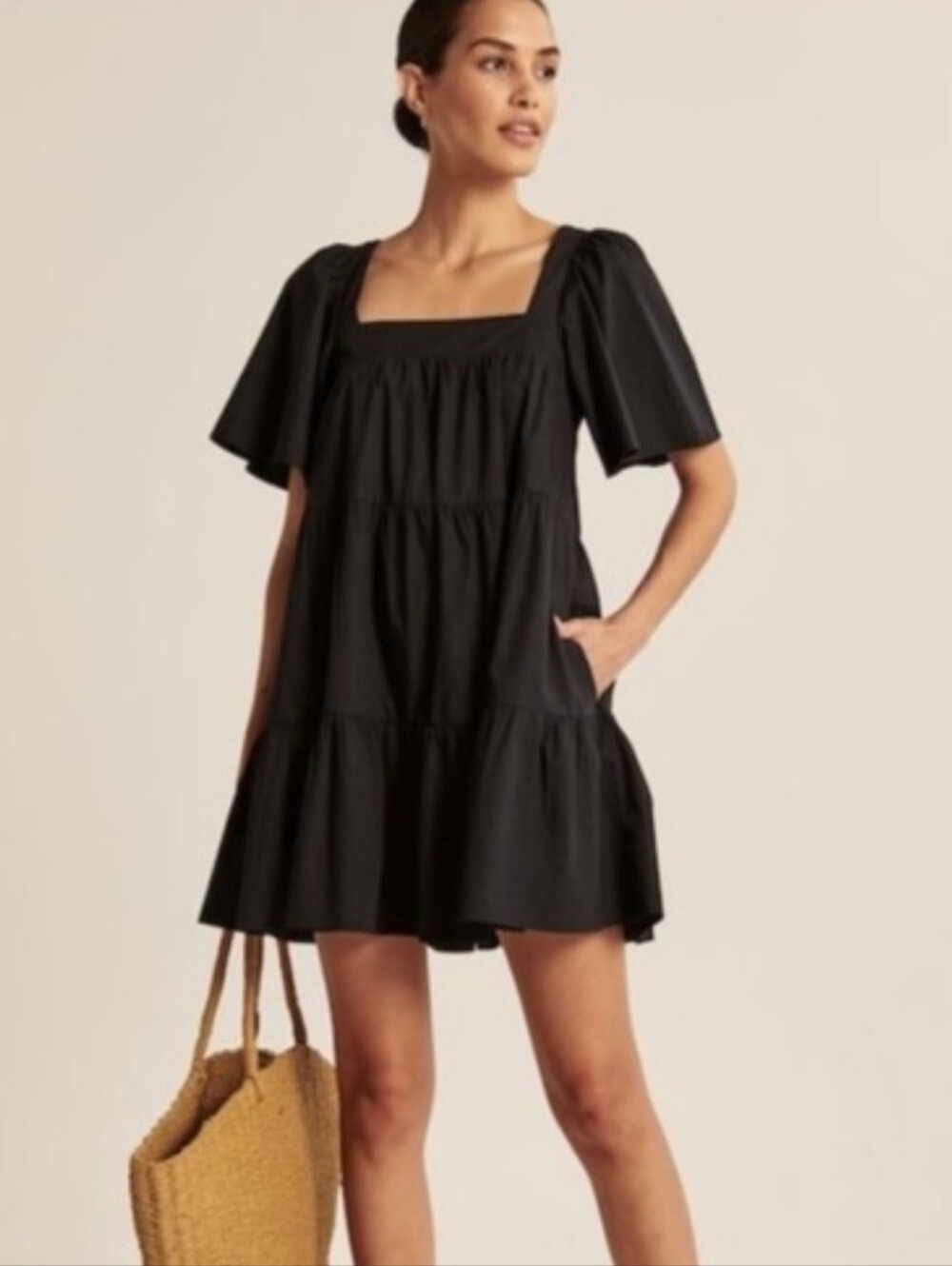 Abercrombie & Fitch Angel Sleeve Trapeze Mini Dress